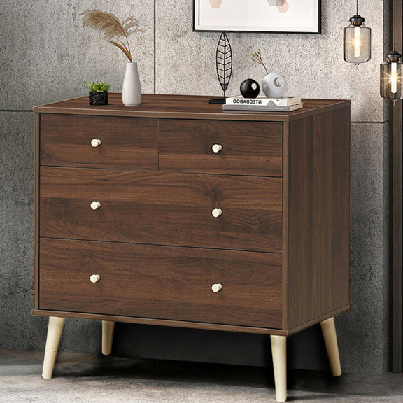 Costway 69432810 4 Drawer Dresser Cabinet Storage ...