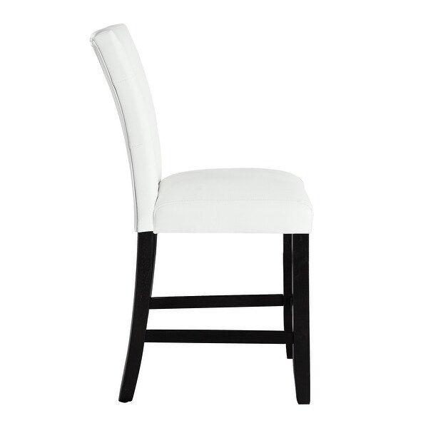 White PU High Back Dining Chairs Set of 2