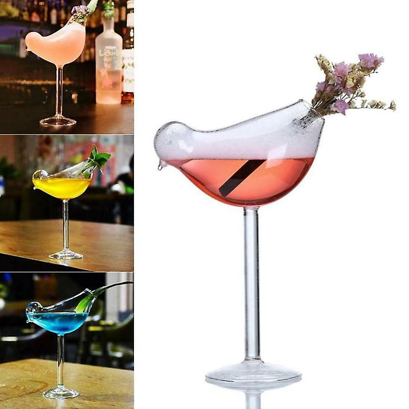 200ml Creative Bird-shaped Cocktail Glasses Transparent Lead-free High Shed Glass Wine Glass Goblet Whiskey Beer Drinking Cup