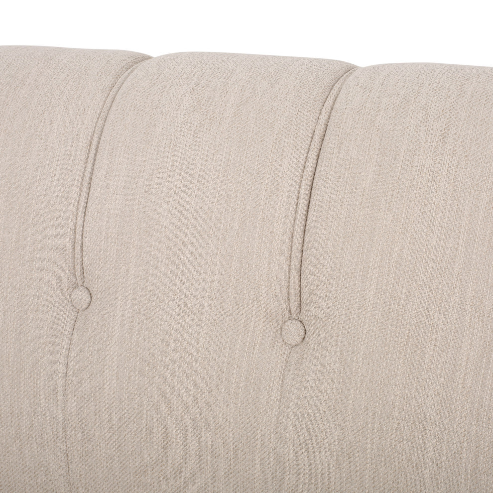 Alessandro Channel Stitch Fabric 3 Seater Sofa   Transitional   Sofas   by GDFStudio  Houzz