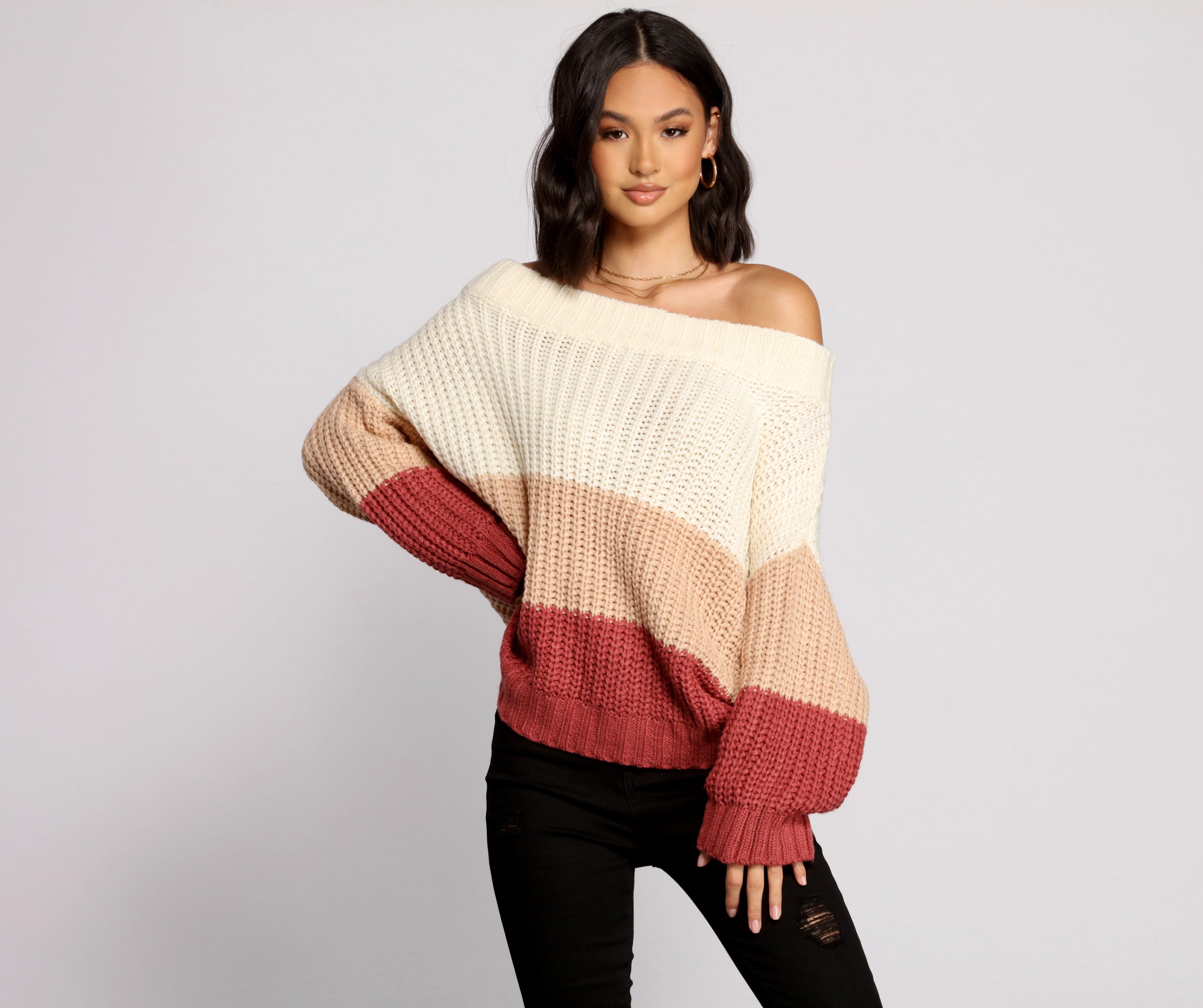 Chic Colorblock Knit Sweater