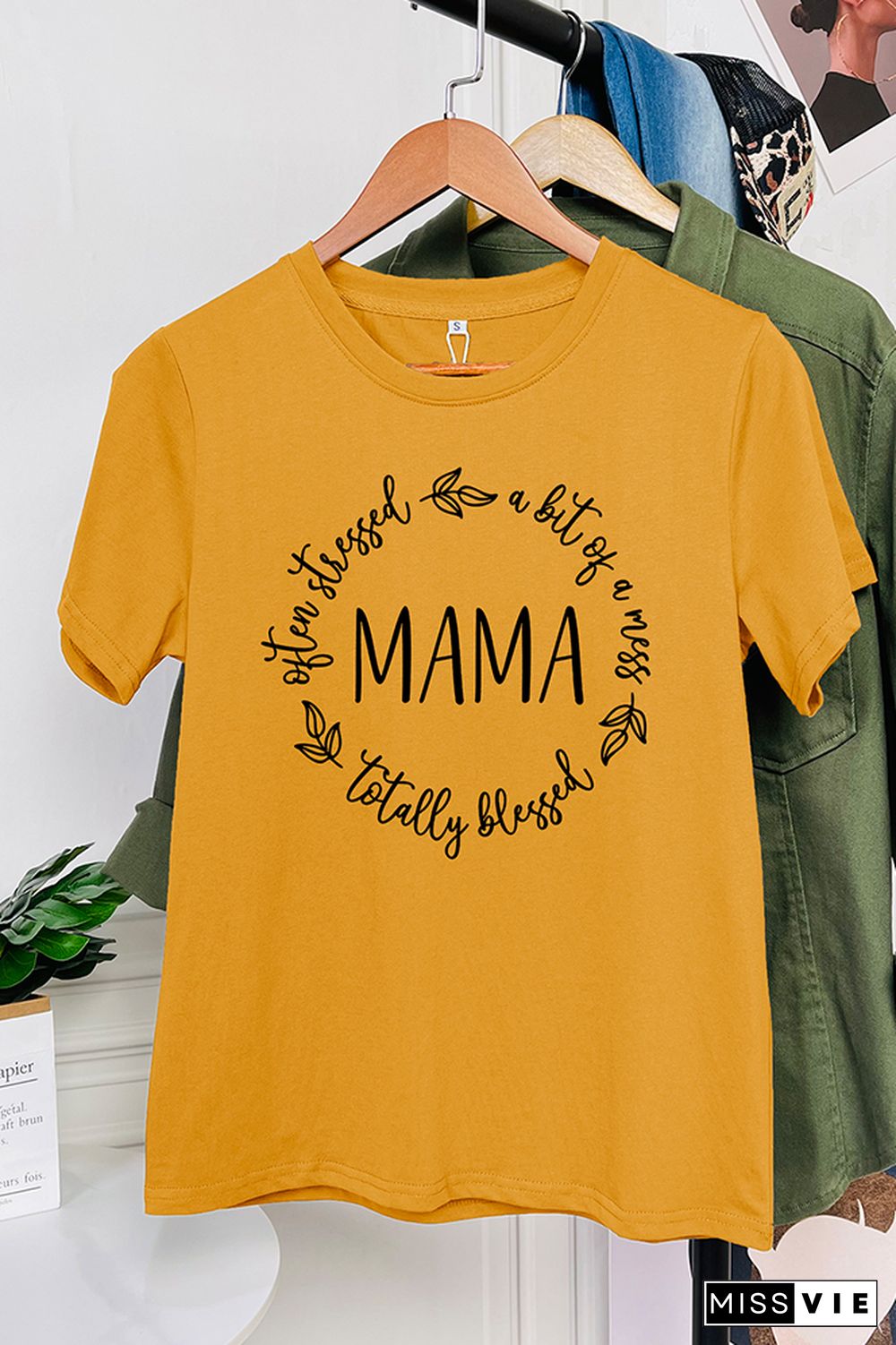 Blessed Stressed and a Mess MAMA Short Sleeve Graphic Tee Wholesale