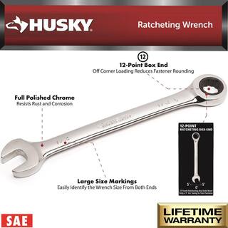 Husky Ratcheting SAE Combination Wrench Set (7-Piece) HRW7PCSAEN