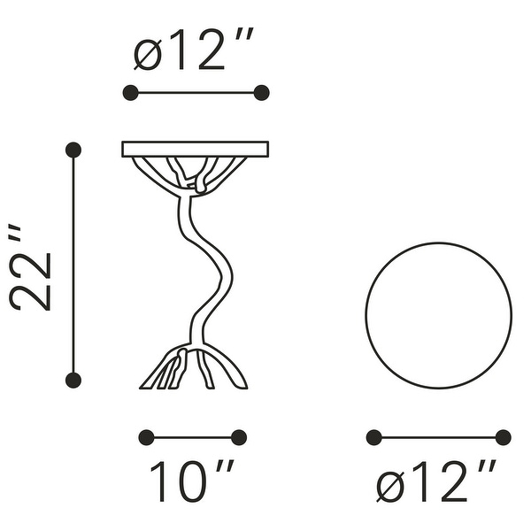 Joel Side Table White and Silver - White， Silver - 12