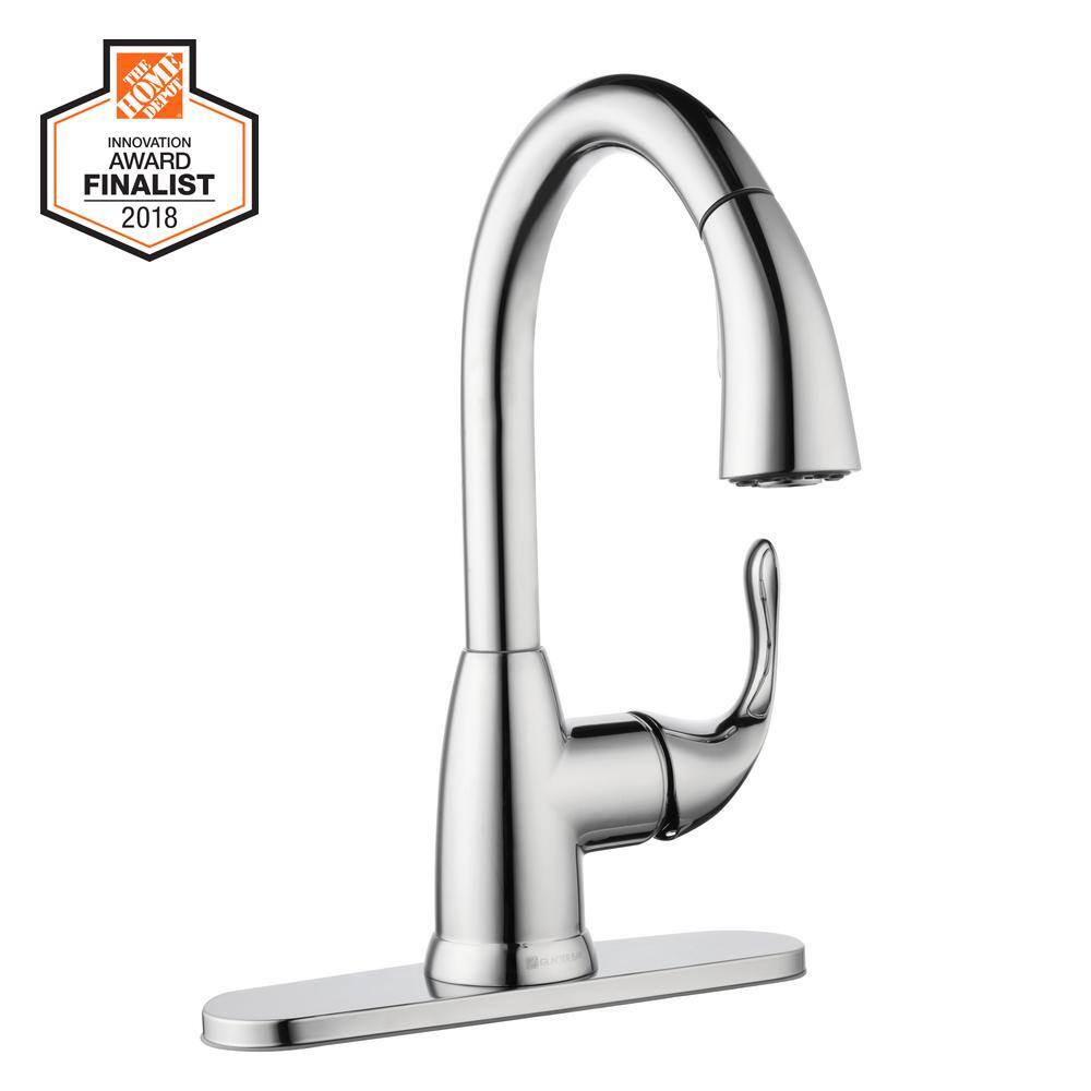 Glacier Bay Dylan Single-Handle Pull-Down Sprayer Kitchen Faucet in Polished Chrome HD67551-1501