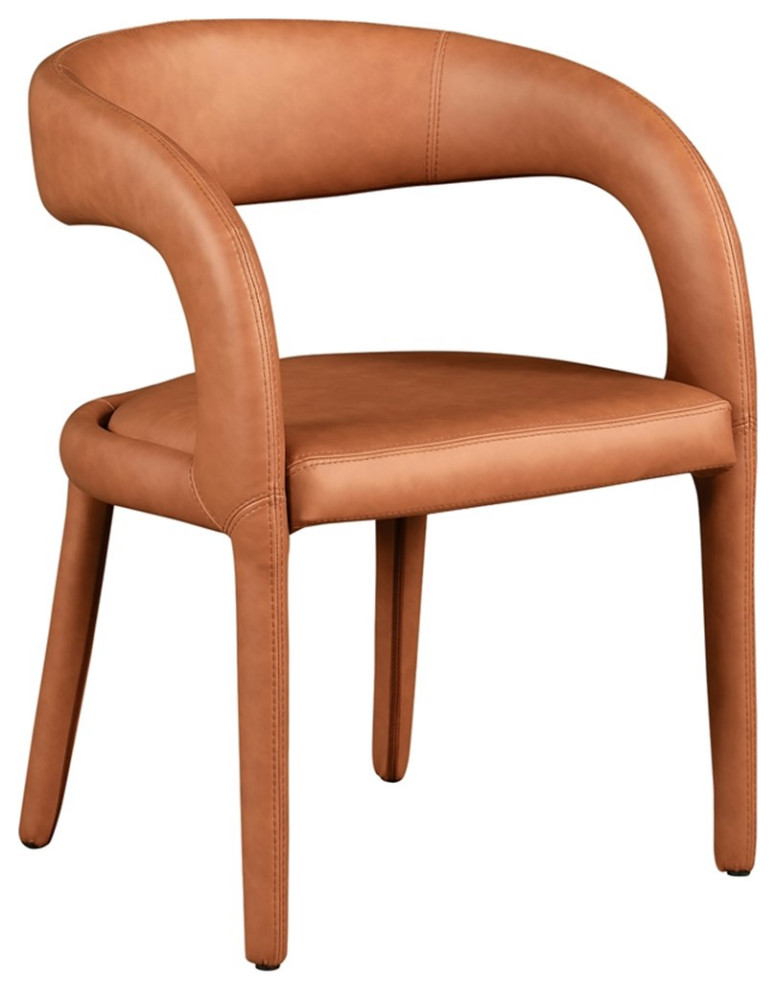 Pemberly Row 18 quotContemporary Faux Leather Dining Chair in Orange   Contemporary   Dining Chairs   by Homesquare  Houzz