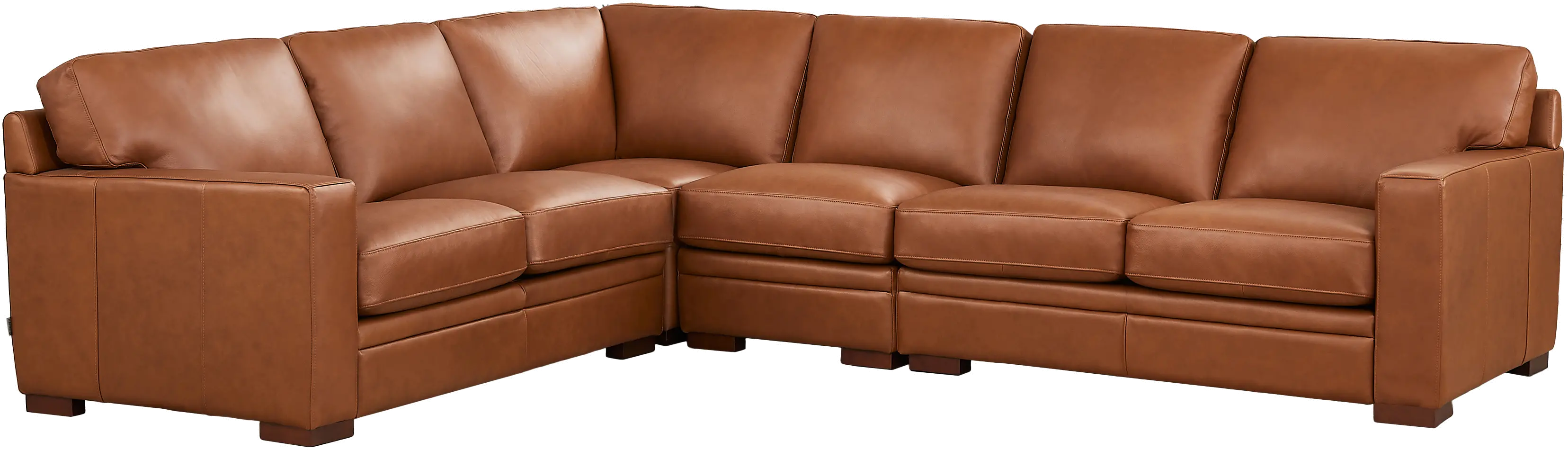 Chatsworth Brown Leather 4 Piece Sectional