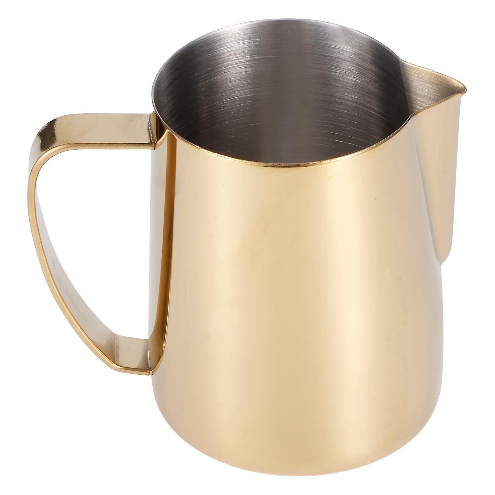 Coffee Jug 304 Stainless Steel Milk Frothing Cup Multifunction Latte Art Pitcher Accessorygold 600ml