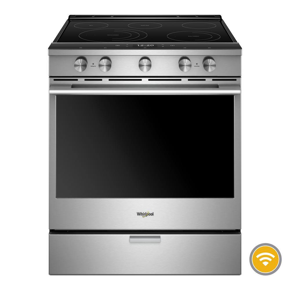 Whirlpool 6.4 cu. ft. Smart Slide-in Electric Range with Scan-to-Cook Technology and Air Fry With Connection in Stainless Steel WEEA25H0HZ