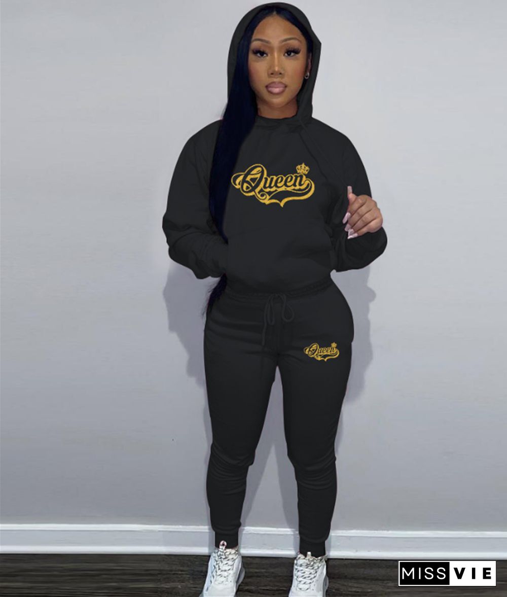 Hoodies Sporty Sweatshirt And Skinny Pants Tracksuit