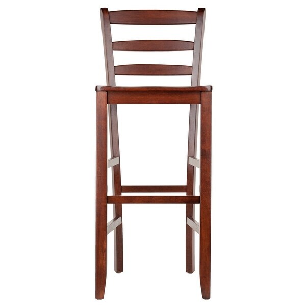 Wood Benjamin Ladder-Back Bar Stools， Set of 2， Walnut Finish