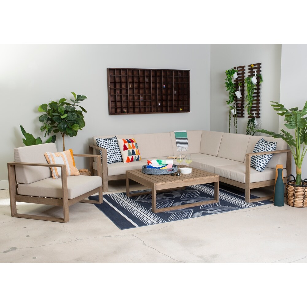 Nigel Outdoor Weather Resistant Solid Wood Coffee Table