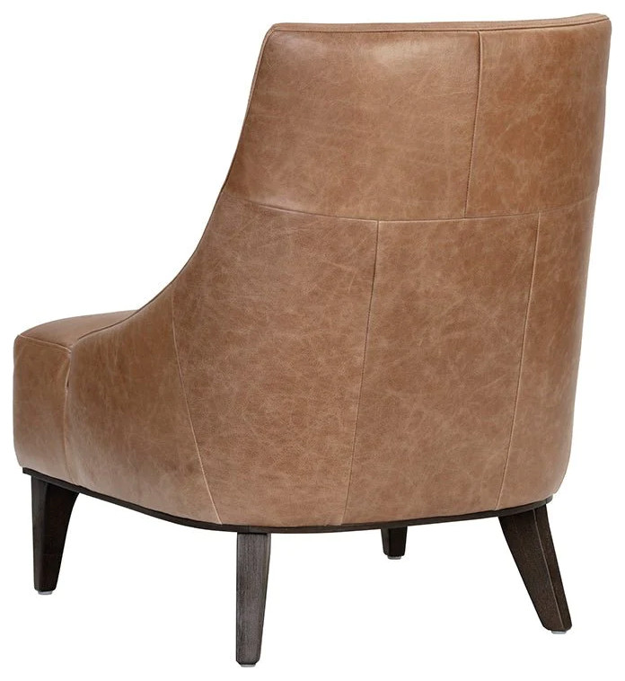 Hazelle Lounge Chair   Marseille Camel Leather   Midcentury   Armchairs And Accent Chairs   by Rustic Home Furniture Deco  Houzz