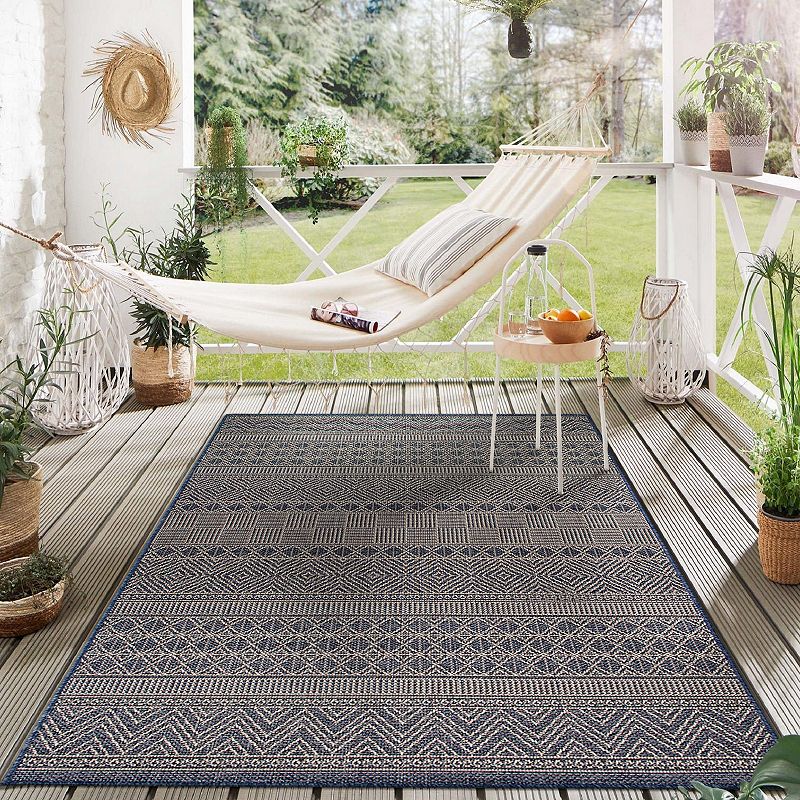 World Rug Gallery Geometric Bohemian Indoor Outdoor Area Rug