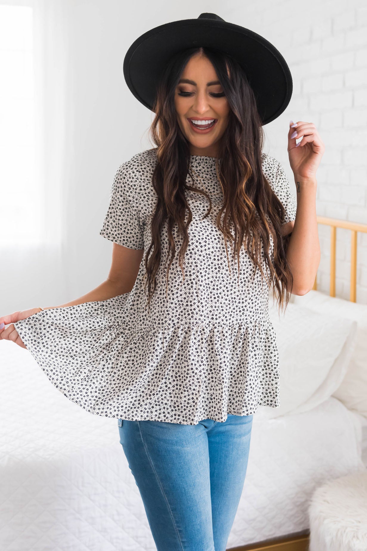 Breezy And Beautiful Modest Peplum Top