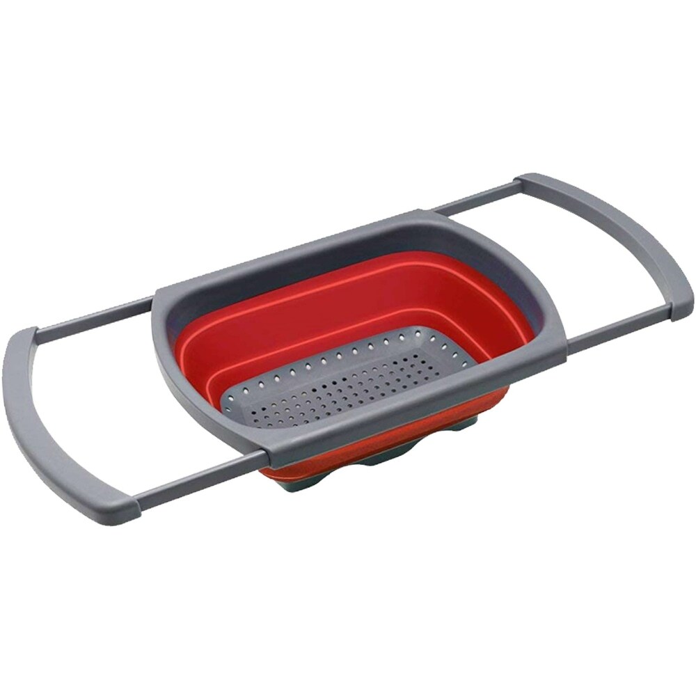 STYLISH Collapsible Colander Over The Sink with Extendable Handles   15.25\