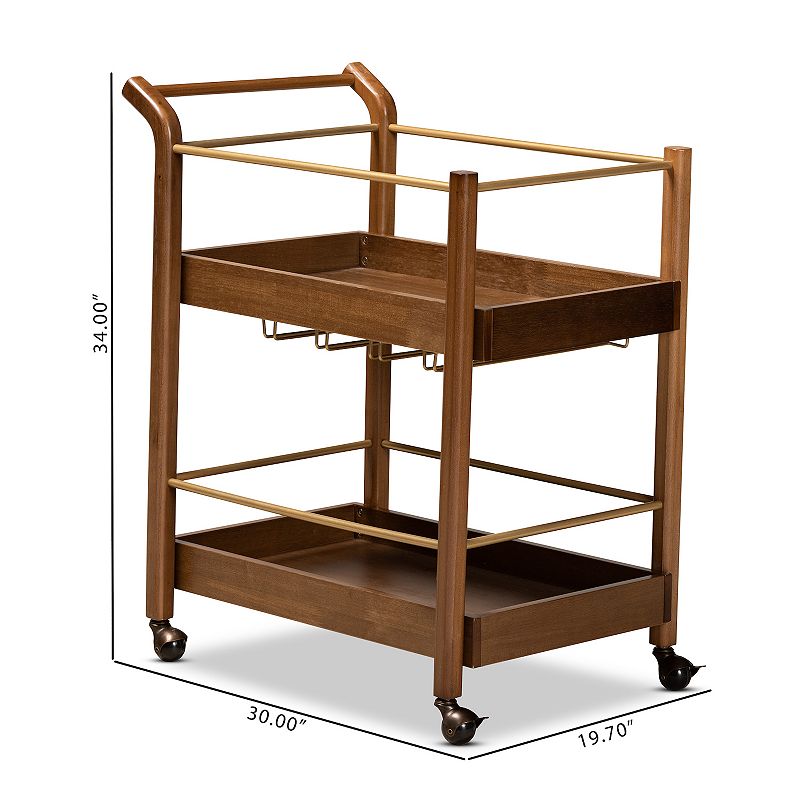 Baxton Studio Tahir Trolley Bar Cart