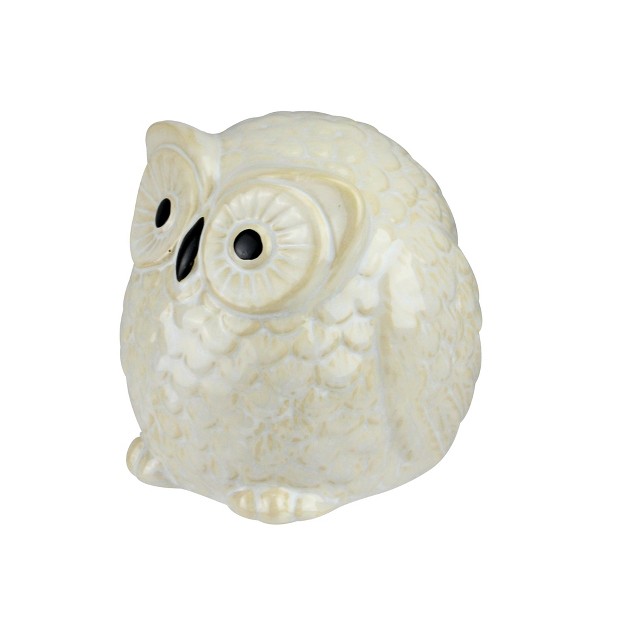 Pudgy Pals Wide Eyed Beige And Cream Owl Table Top Decorative Figure