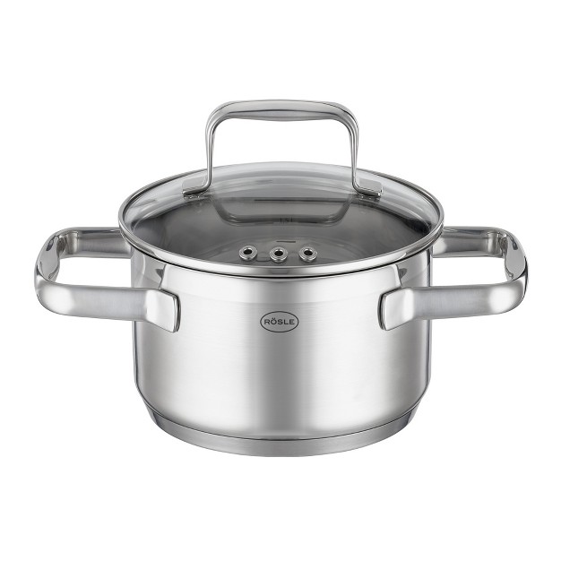 Rosle Charm Series High Casserole Pot With Tempered Glass Lid 6 In