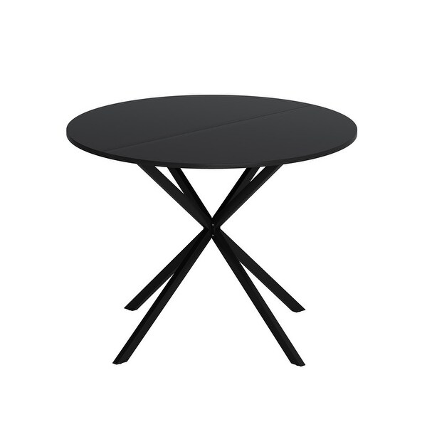 42.13'' Modern Cross Leg Round Dining Table for 2 People，Kitchen Bar Table with 2Piece Removable Top