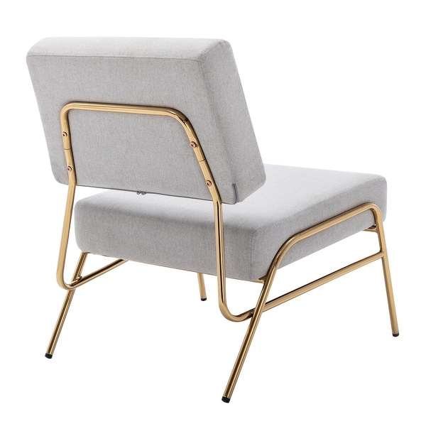 Elegant Design Armless Accent Chair with Golden Metal Frame