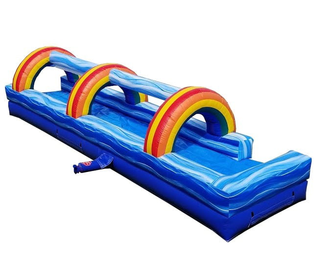 TentandTable Commercial Inflatable Slip n Slide, Blue Marble with Blower, 30'