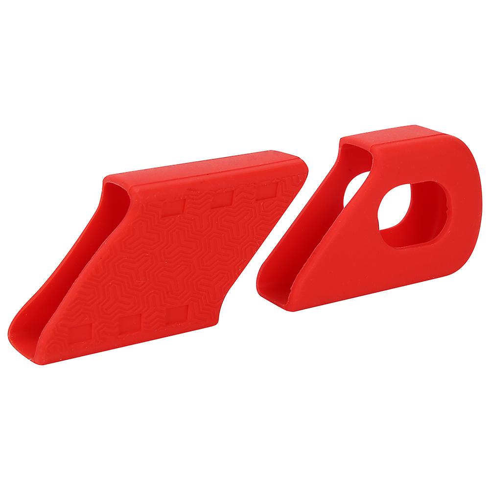 4pcs Silicone Bike Crank Protection Sleeve Arm Boots Protector Bicycle Accessory (red)