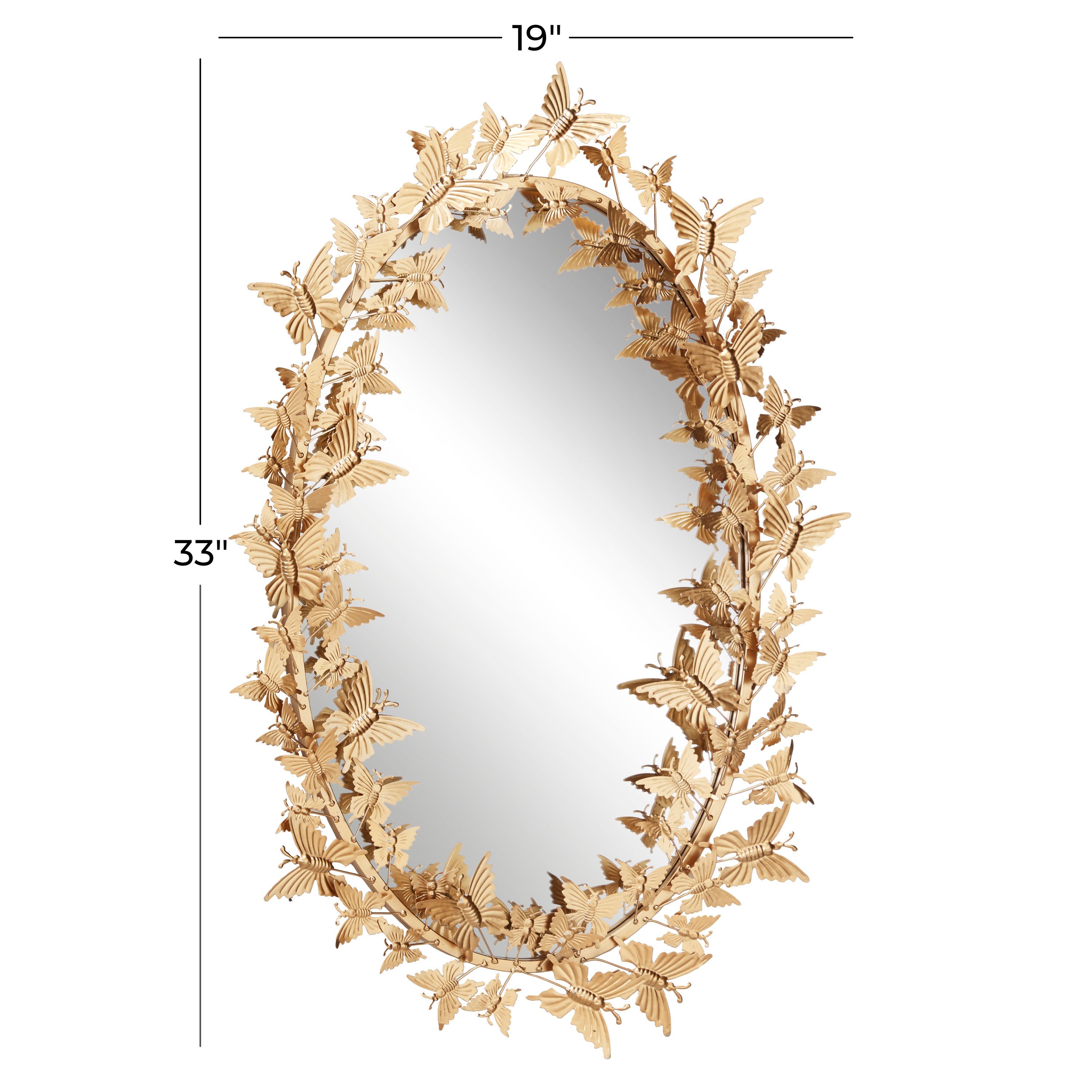 Gold Glam Metal Wall Mirror 33 x 19