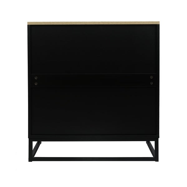 2 Door Cabinet， Sideboard and Buffet Table with Storage， Made with Iron and MDF， Modern Furniture Decor