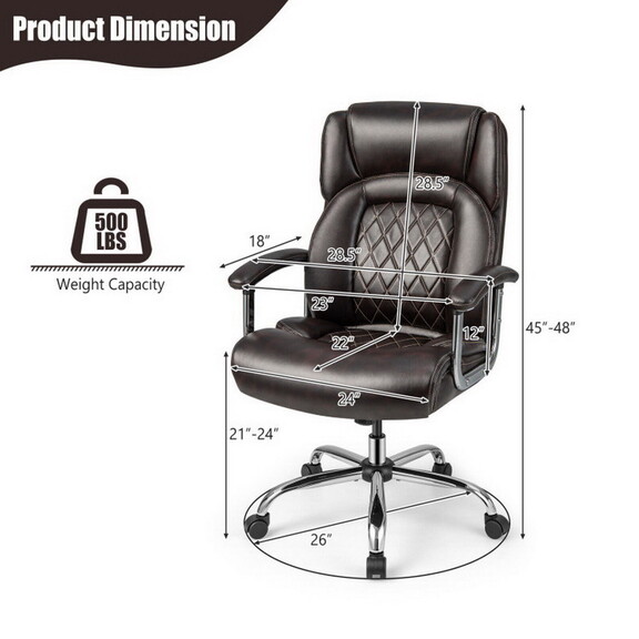 Costway Height Adjustable Executive Chair Computer...