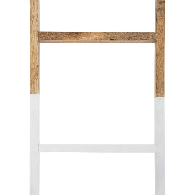 White Wood Blanket Ladder Foreside Home amp Garden