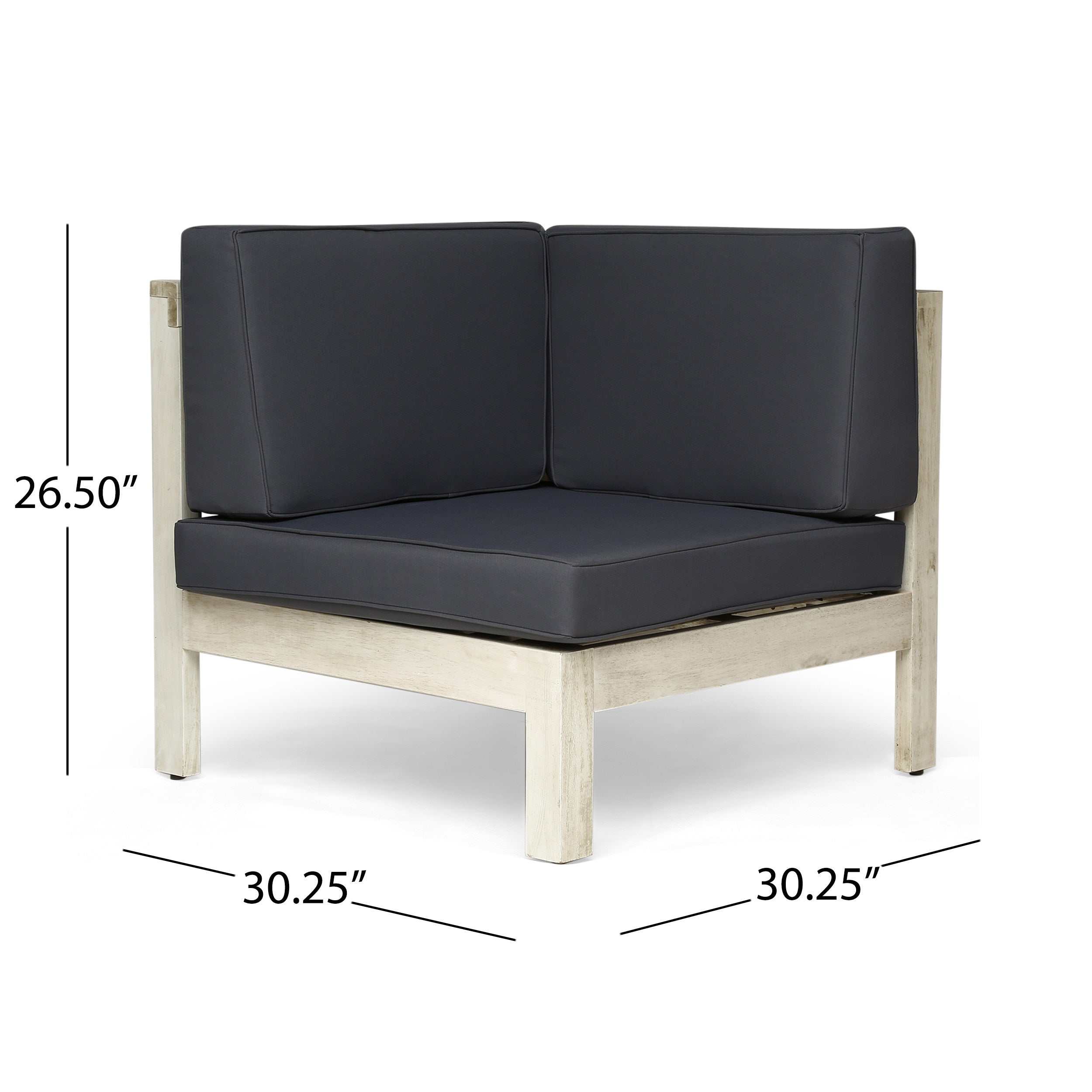 Dawn Outdoor 7 Seater Acacia Wood Sectional Sofa Set