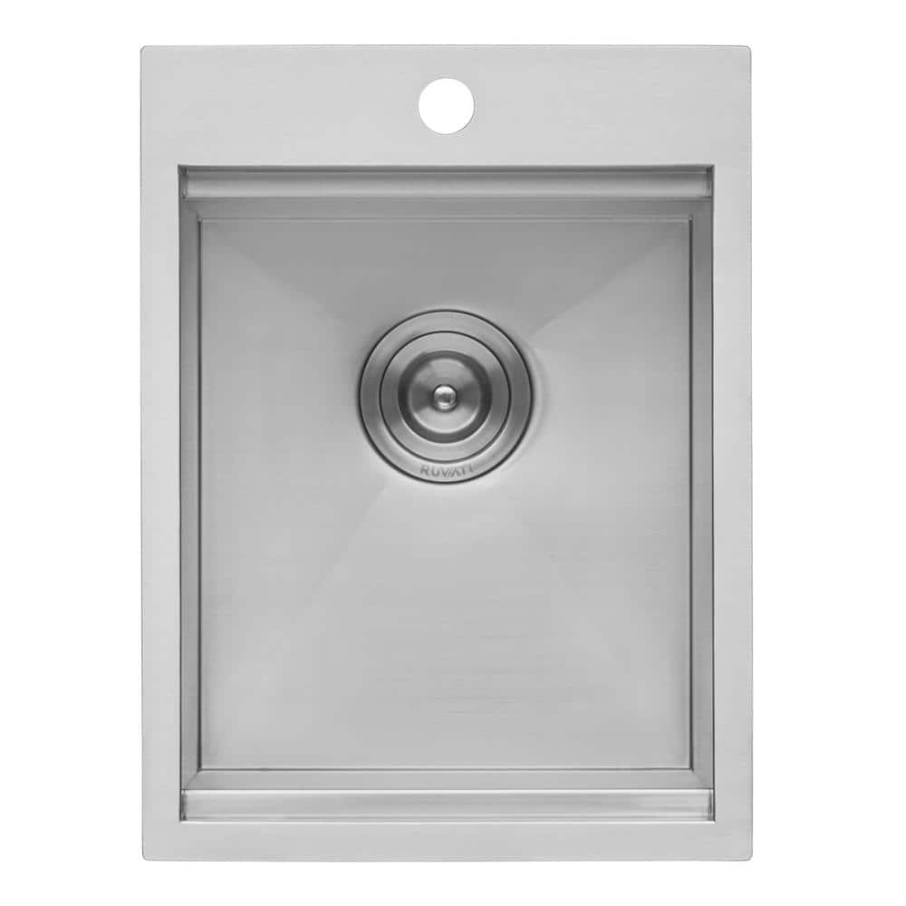 Ruvati 15 in. x 20 in. Single Bowl Workstation Drop-In Marine Grade Stainless Steel Outdoor Sink RVQ5210