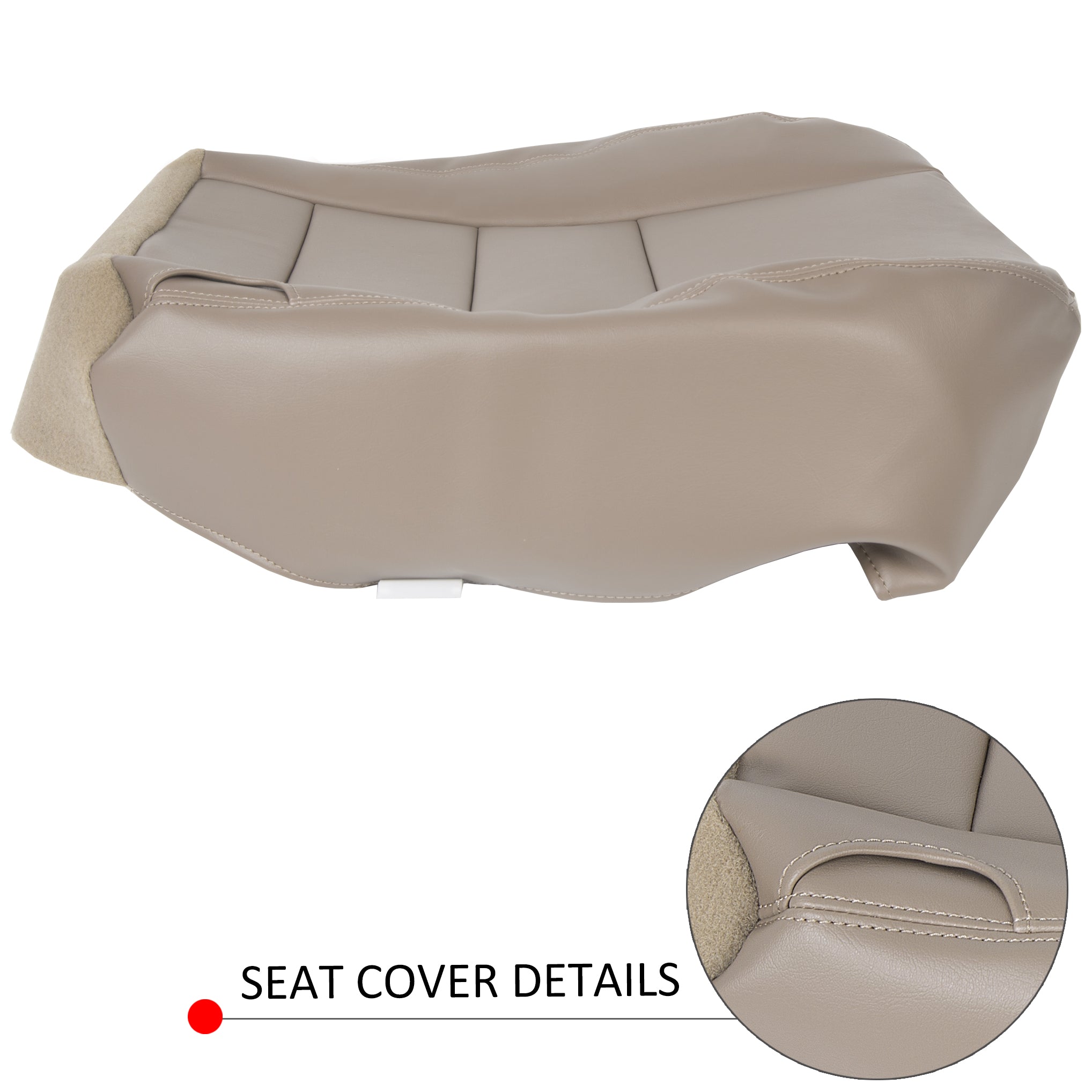 Kojem Driver Side Bottom Seat Cover Tan for 2002 2003 2004 Ford Excursion Limited 4 Door Synthetic Leather