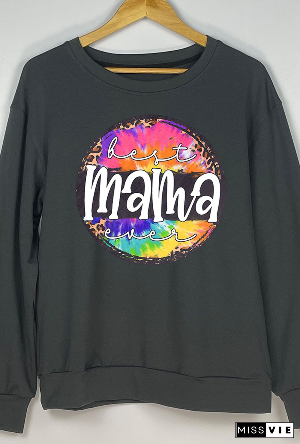 MAMA Print O-neck Long Sleeve Sweatshirts Women Wholesale