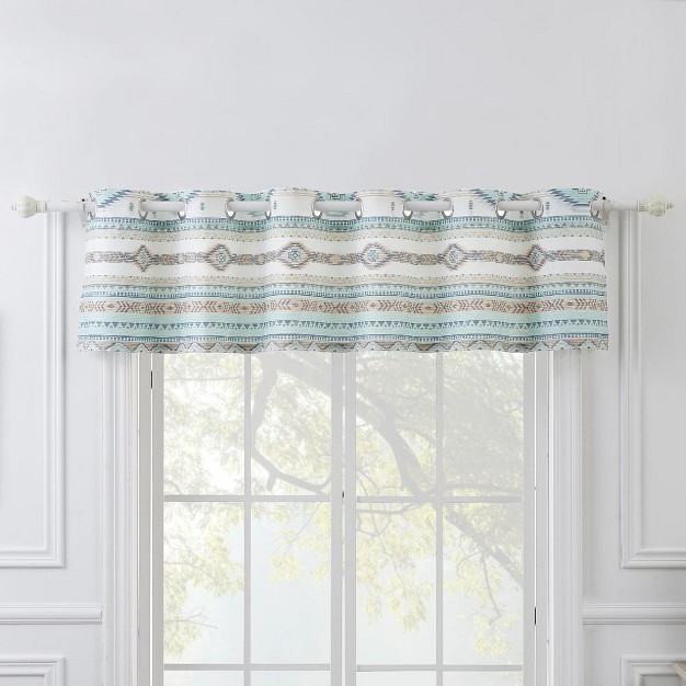 Phoenix Window Valance 84in X 16in 1in Turquoise By Barefoot Bungalow