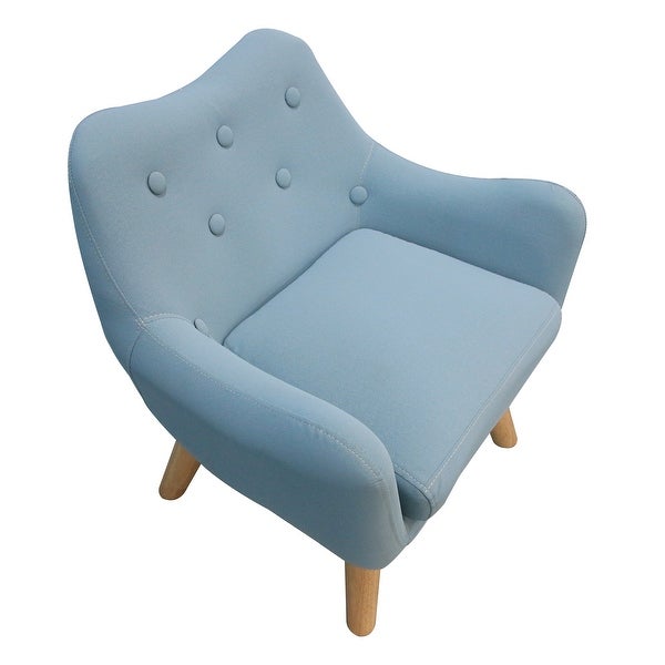 Microfibres Fabric Chair Single Sofa Comfy Upholstered Accent Armchair with Wooden Legs， Kids Sofa for Small Spaces