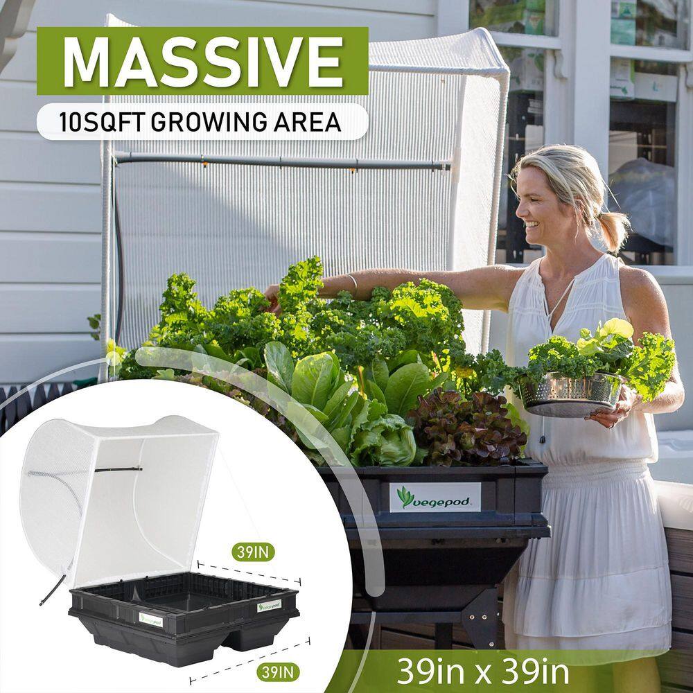 Vegepod Raised Garden Bed Kit - Medium 39.4 in. x 39.4 in. (1 m x 1 m) Container with Protective Cover Self Watering C0005