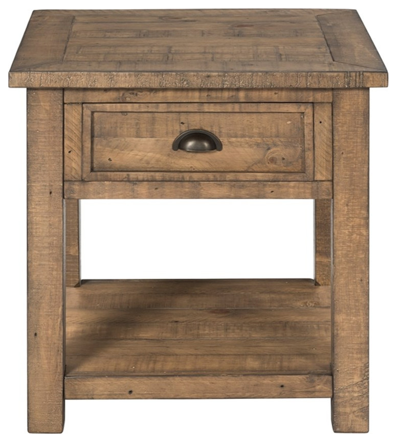 Monterey Solid Wood End Table   Farmhouse   Side Tables And End Tables   by Homesquare  Houzz