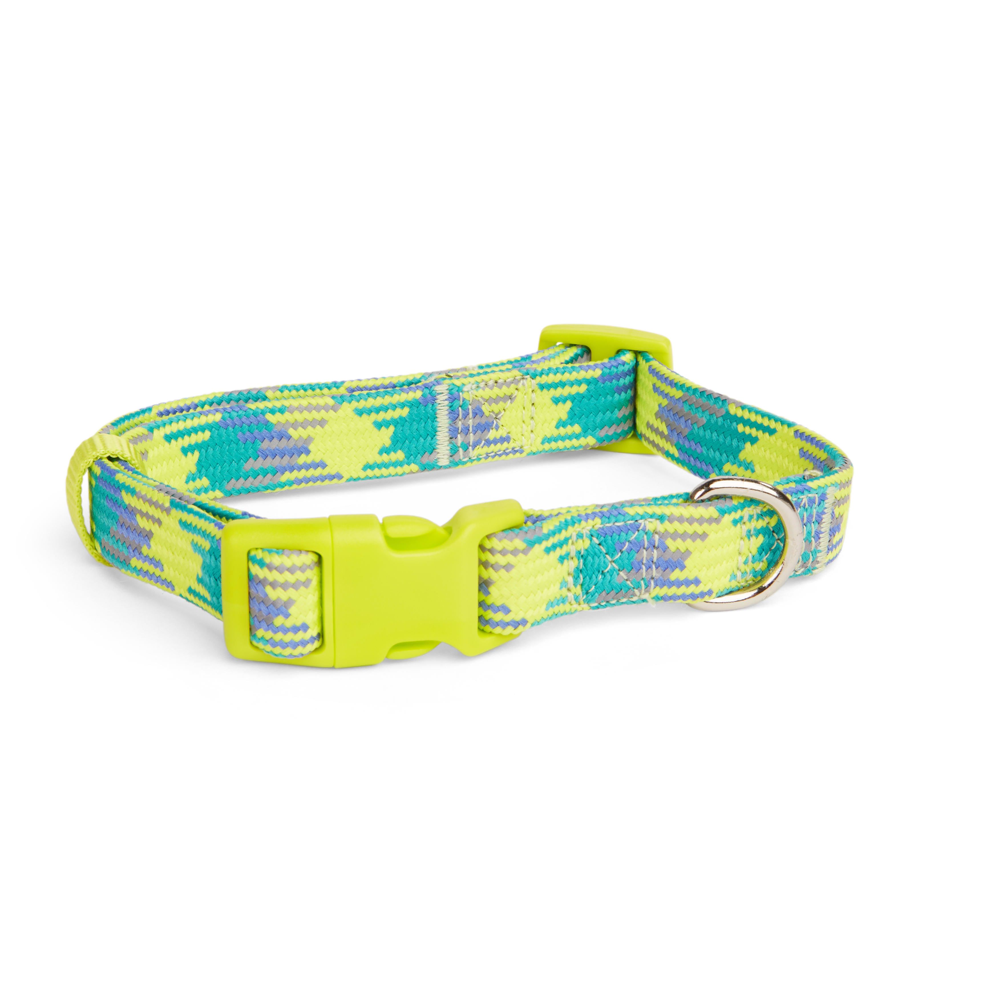 YOULY Yellow/Blue Reflective Dog Collar， Small