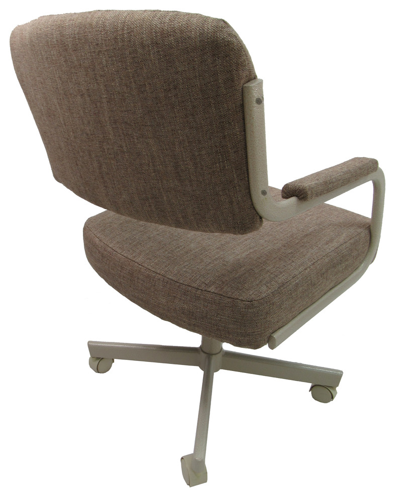 Swivel Caster Chair on Wheels  Basin Beige  Beige Metal Frame   Contemporary   Dining Chairs   by Tobias Designs  Houzz