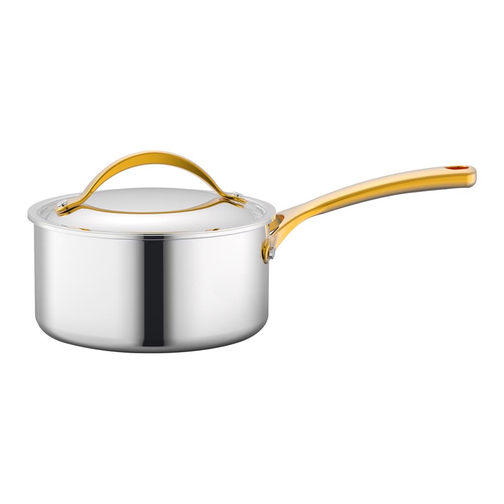 NutriChef 3-Quart Saucepan with Lid， PFOA/PFOS Free Sauce Pot Kitchen Cookware