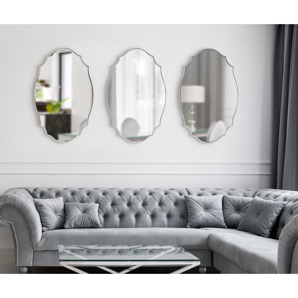 Kate and Laurel Leanna Scalloped Oval Wall Mirror