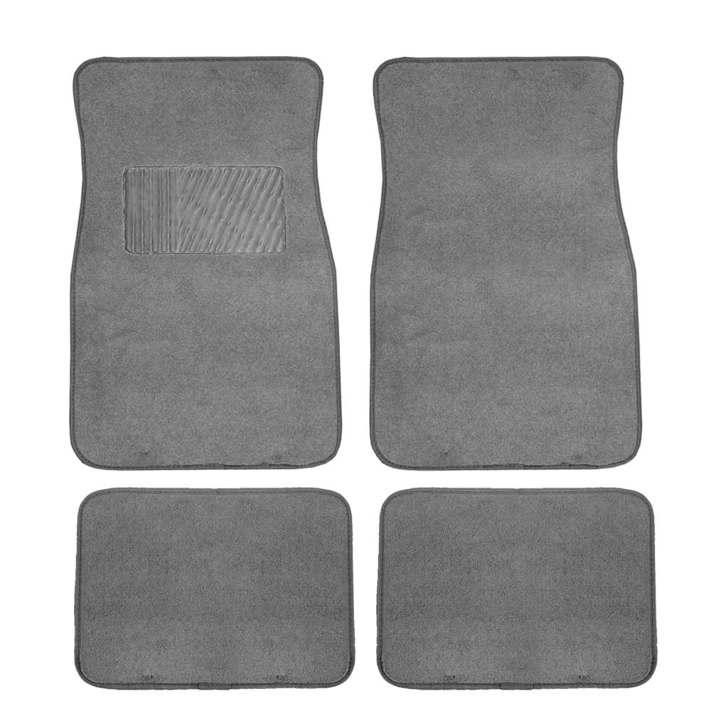 FH GROUP Carpet Floor Mats with Heel Pad， Gray