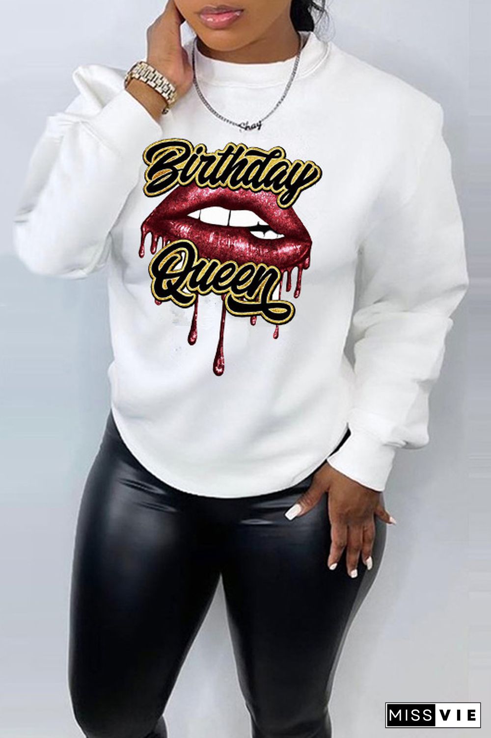 Plus Size 5XL Printed Long Sleeve Loose Sweatshirts