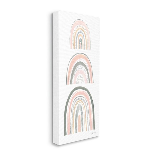 Stupell Industries Playful Grey And Pink Abstract Rainbow Arches