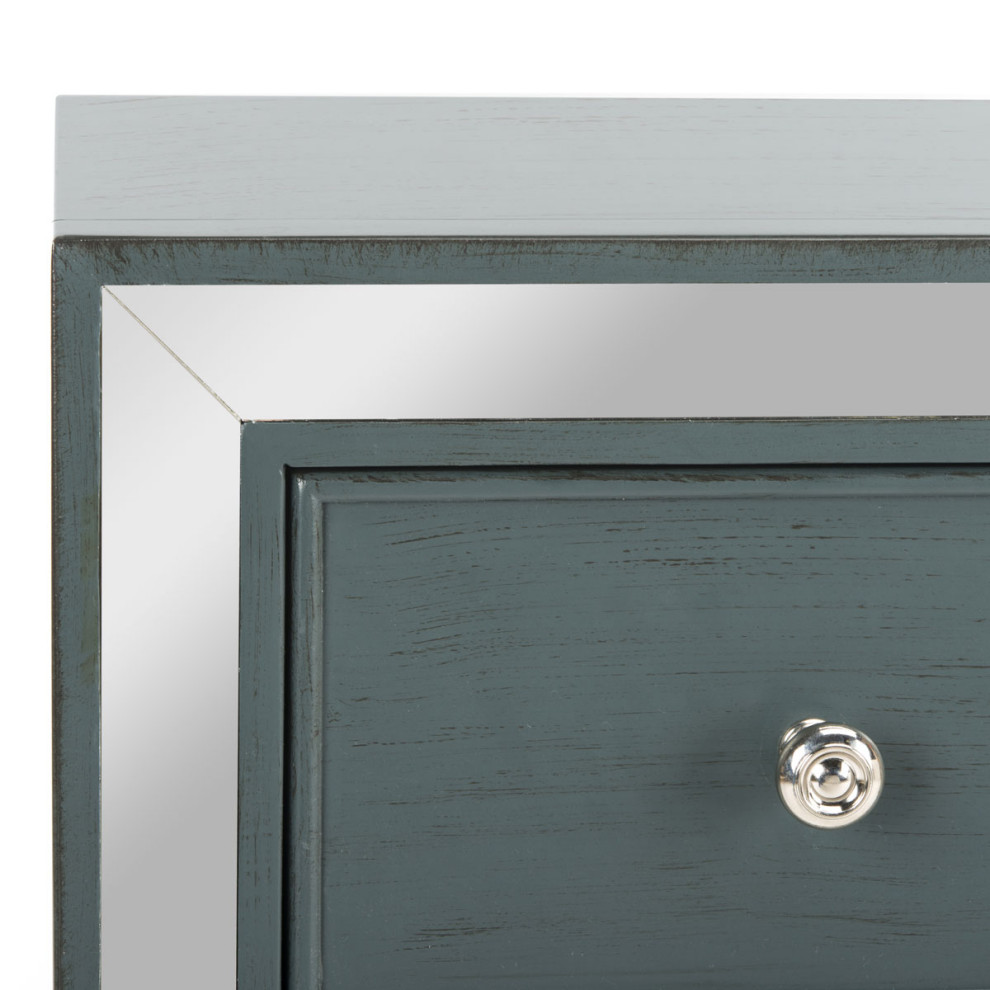 Rolanda 3 Drawer Chest Steel Teal   Transitional   Accent Chests And Cabinets   by Peachtree Fine Furniture  Houzz