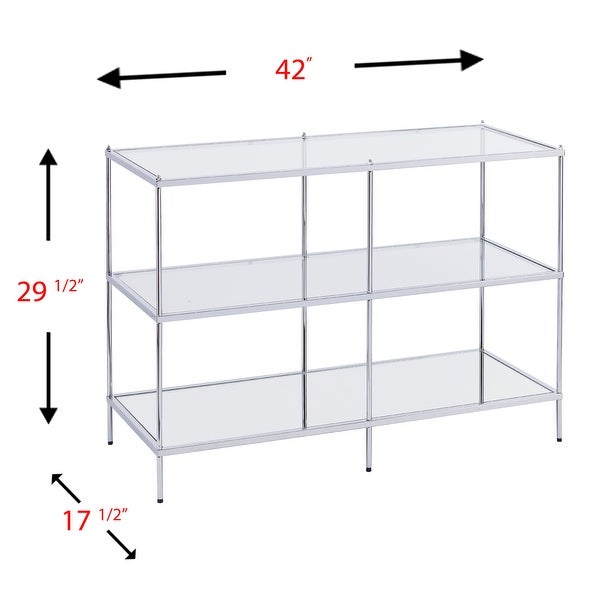 SEI Furniture Grant Glam Mirrored Console Table Chrome