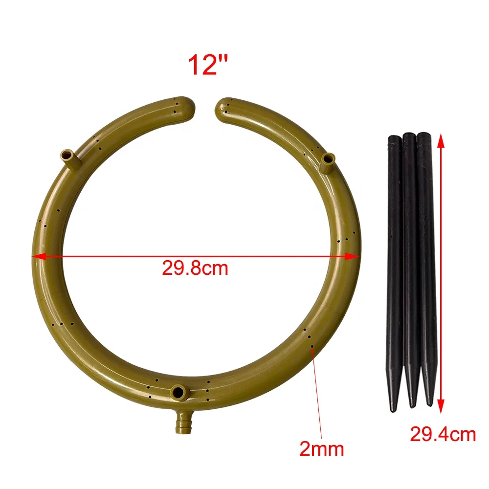 Drip irrigation ring 6 9 12 inch hydroponics water ring irrigation ring with 3 detachable stakes