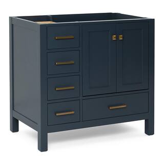 ARIEL Cambridge 36 in. W x 21.5 in. D Vanity Cabinet Only in Midnight Blue A037S-R-BC-MNB